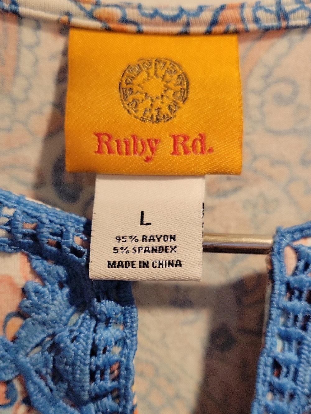 Ruby Rd Boho Style Bell Sleeve Top - Picture 2 of 5